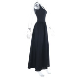 Square Neck Sleeveless Dress Women's A-Line Long Dress