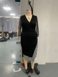 Summer Irregular Sequin See-Through Mesh Plus Size Women's Dress
