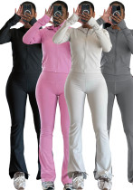 Tight Fitting Quick-Dry Gym Pockets Zipper Yoga Suit Outdoor Running Sportswear