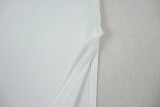 Women's Hollow-Out Fashion Slit Pleated Low Back Cross Halter Neck Solid Long Dress