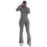Tight Fitting Quick-Dry Gym Pockets Zipper Yoga Suit Outdoor Running Sportswear