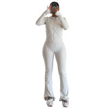 Tight Fitting Quick-Dry Gym Pockets Zipper Yoga Suit Outdoor Running Sportswear