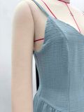 African Women sexy solid V-neck long jumpsuit