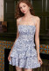 Women floral cascading ruffles dress