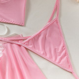 Women lace-up maid Pu-Leather cosplay uniform Sexy lingerie set