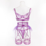 Women tutu see-through black tulle Sexy lingerie set