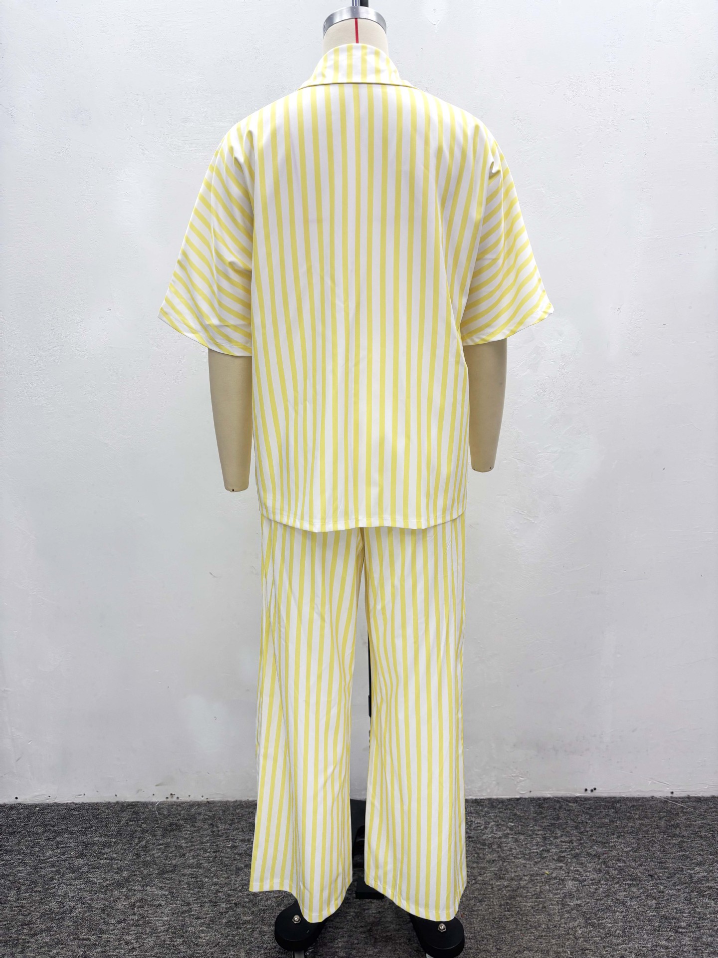 Plus-size African Women striped short-sleeved top and long pants casual two-piece set