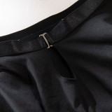 Women lace-up maid Pu-Leather cosplay uniform Sexy lingerie set