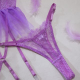 Women tutu see-through black tulle Sexy lingerie set