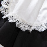 Women lace-up maid Pu-Leather cosplay uniform Sexy lingerie set