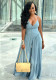 African Women sexy solid V-neck long jumpsuit