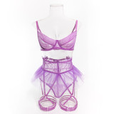 Women tutu see-through black tulle Sexy lingerie set