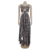 Fashion Women's Sexy Snake Pattern Print Strap Dress