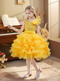 Girls' Slash Shoulder Tutu Dress