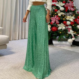 Women Winter Leopard Sequin Casual Pants