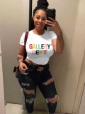 American Print Short-Sleeved T-Shirt