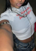 Women Printed T-Shirt Cropped Top