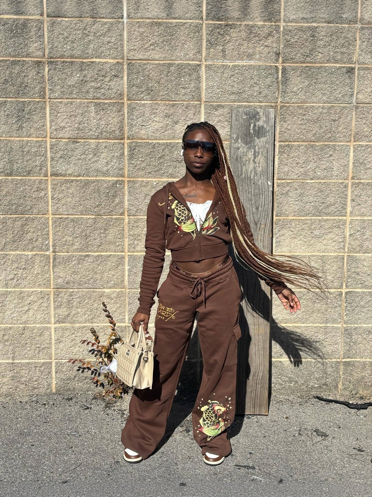 Print Hooded Hoodies and Sweatpants Two-Piece Women Casual Set