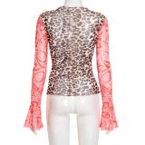 Women Autumn/Winter Printed Long-Sleeved Top