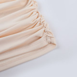 Women autumn/winter solid long-sleeved sexy U-neck bodycon dress