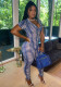 Women's Sexy Tight Fitting Mesh Print V-Neck Casual Jumpsuit