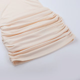 Women autumn/winter solid long-sleeved sexy U-neck bodycon dress