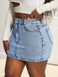 Sexy Fashion Stretch Denim Bodycon Short Skirt