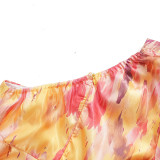 African Sexy Slash Shoulder Women's Plus Size Print Dress