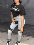American Print Short-Sleeved T-Shirt