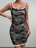 Women Summer Lace Strap Dress with Sexy Backless Bodycon Dress