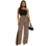 Women Fall/Winter Leopard Print Cropped Pants