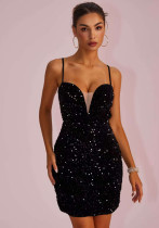 Women sexy patchwork see-through slit formal party strapless dress