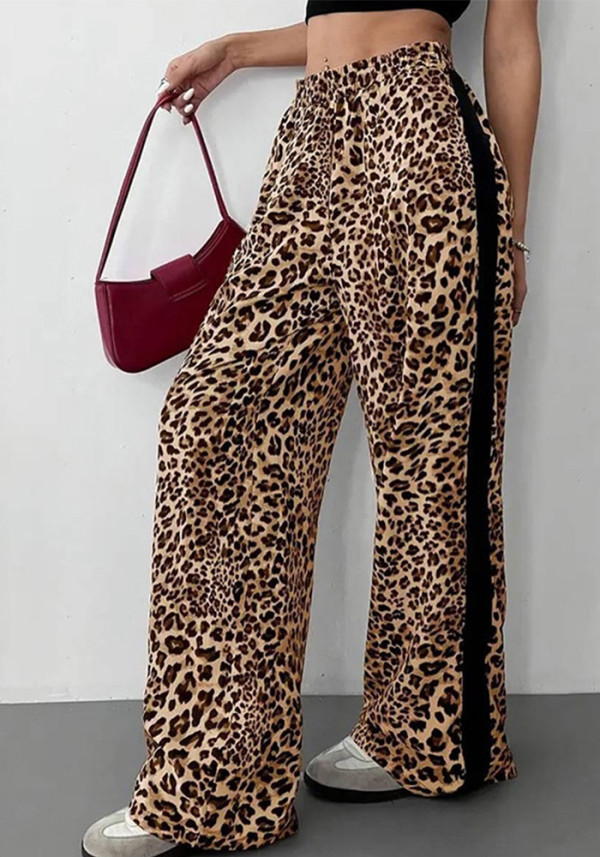Women Fall/Winter Leopard Print Cropped Pants