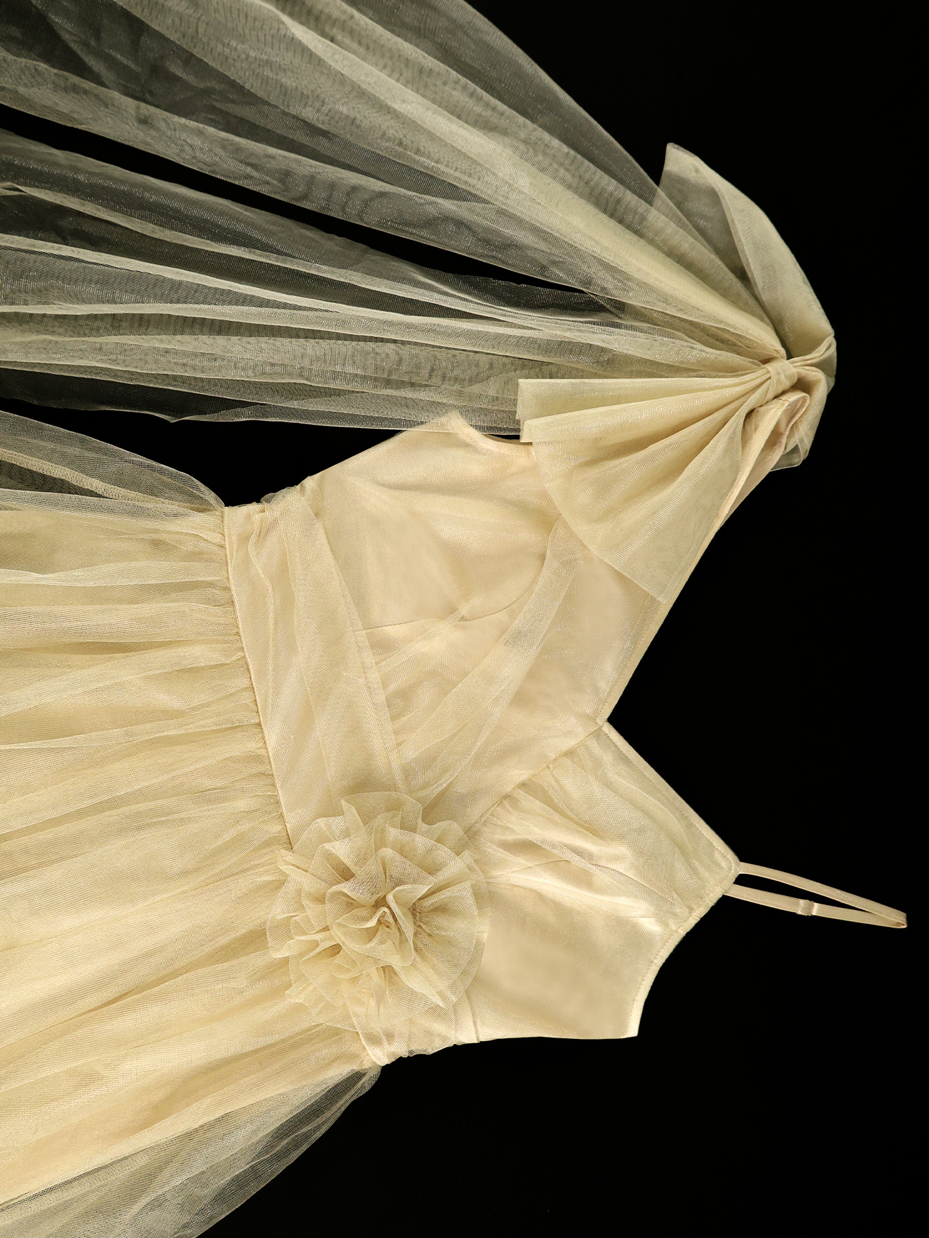 Women One-Shoulder Mesh V-Neck Floral Halter Party Dinner Dress