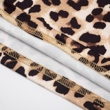 Women Fall/Winter Leopard Print Cropped Pants