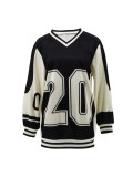 Women Long-Sleeved Letter-Print Casual Top