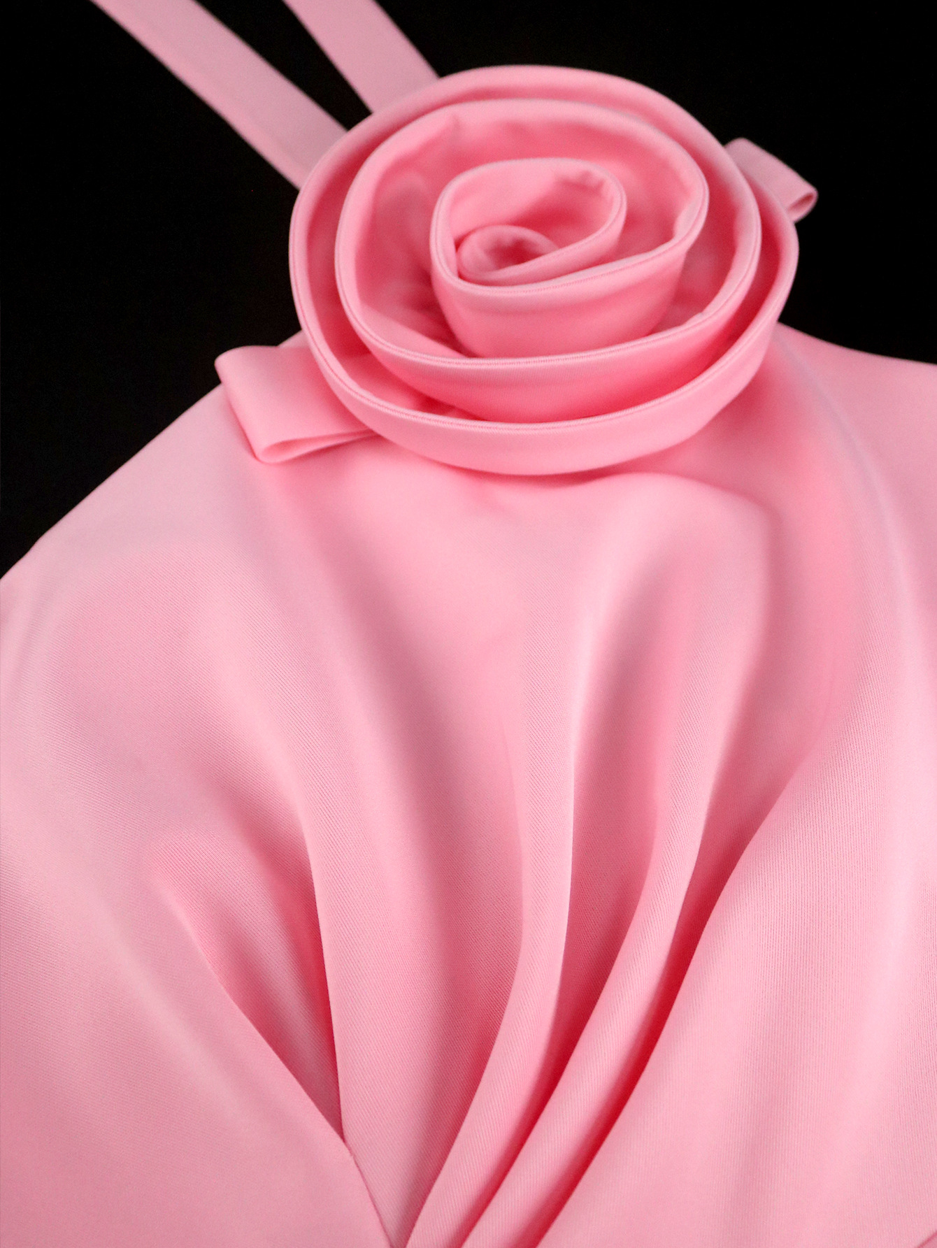 Women Sexy Rose Halter Bridesmaid Dress Elegant Dinner Dress