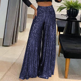 Women Winter Leopard Sequin Casual Pants