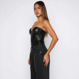 Women's Shapewear Sexy Slim Fit Bodysuit Solid Color Fashion Strapless Vest