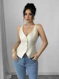Women Summer V-Neck Vest Top