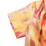 African Sexy Slash Shoulder Women's Plus Size Print Dress