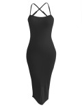 Women Sexy Strapless Solid Bodycon Maxi Dress