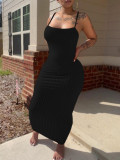 Women Sexy Strapless Solid Bodycon Maxi Dress