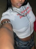 Women Printed T-Shirt Cropped Top