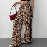 Women Fall/Winter Leopard Print Cropped Pants