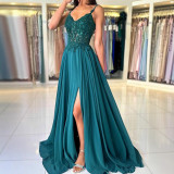 Elegant Plus Size Dress Women's Strappy Sexy Ball Gown Long Lace Dress（Processing time need 3-6 days）