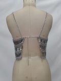 Women's Vest Acrylic Sequins Multi-Layer Luxury Top Bustier Chest Chain