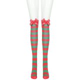 Sexy Christmas Socks Holiday Casual Bow Striped Christmas Long Stockings