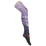 Light Purple Wilderness Wolf Dark Bat Halloween Socks Costume Party Outfit Knee-High Bat Long Stockings