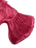 Peter Pan Collar Lantern Sleeve Bow Slim Waist Top Belly Cover Slim Fit Party Shirt